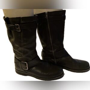 Women’s gentle souls Black Leather Buckle Boots Size 9